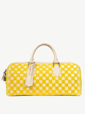 Louis Vuitton SS13 Runway Speedy East West Yellow Damier Cubic Handbag